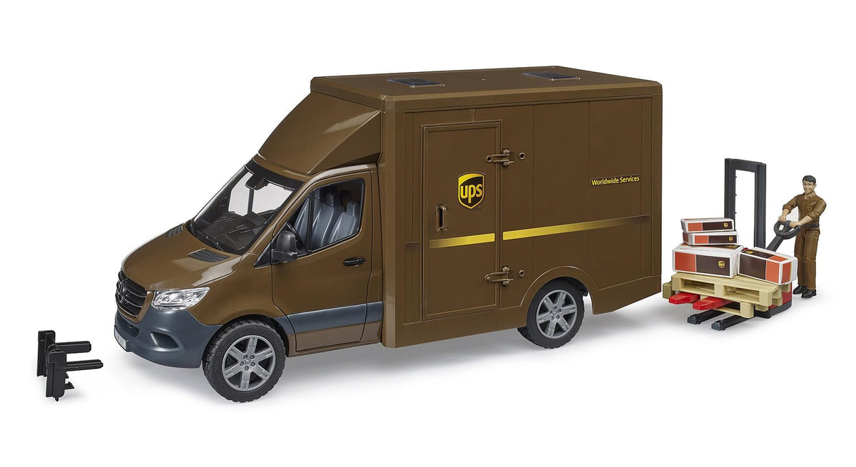 Bruder 02678 Sprinter UPS with driver for realistic delivery role-play