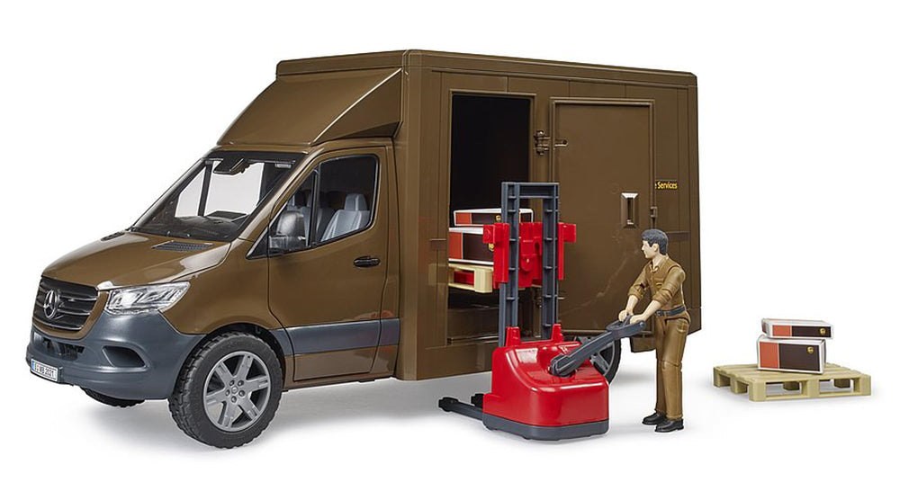 Bruder Sprinter UPS rear doors open wide for cargo access
