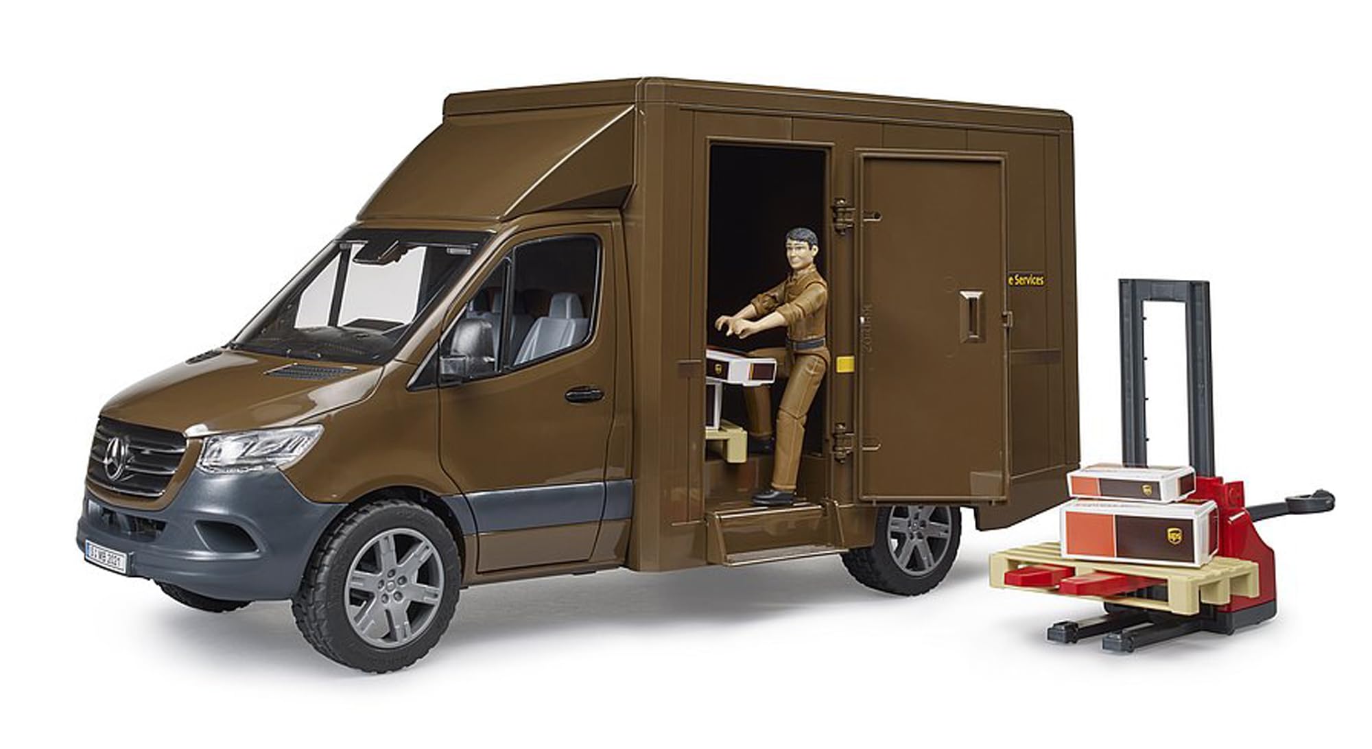 Bruder Sprinter UPS side door loading for quick access