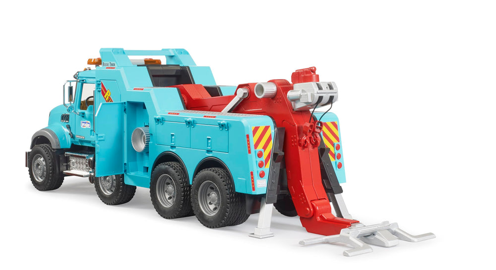 Bruder 02831 Mack Granite rescue wrecker lights and sounds boost night play