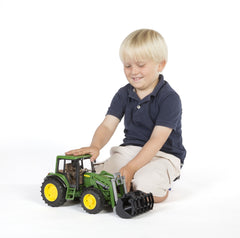 Bruder 09802 John Deere 6920 doubles wheels attachment adds stability.