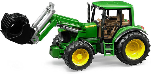 Bruder 09802 John Deere 6920 frontloader showcases authentic scale detail for indoor and outdoor play.