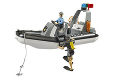 Bruder bworld figures with officer and diver add immersive role-play scenes.
