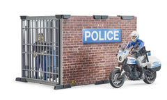 BRUDER bworld police station assembled with figures for immersive play sets.