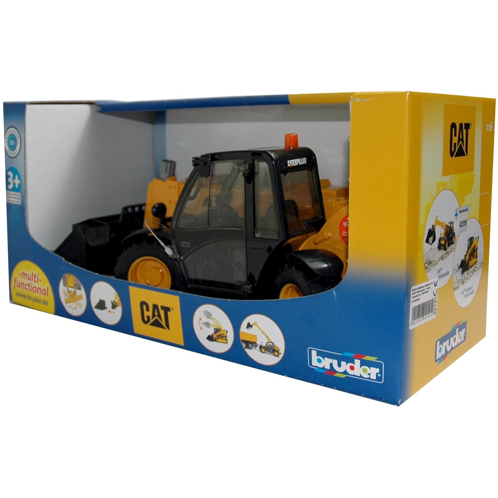 Bruder Cat Telehandler demonstrates four-wheel steering for precise turns