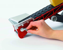 Bruder Conveyor Belt height-adjustable chassis for customizable dumping height.