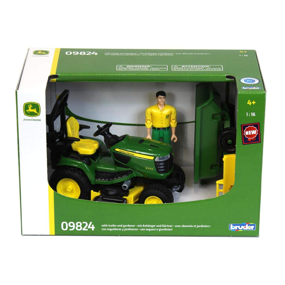 Bruder gardener with tools enriches role-play and garden scenarios.