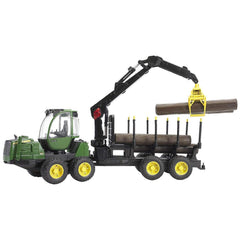 Bruder 1210E Forwarder includes four logs for forestry play