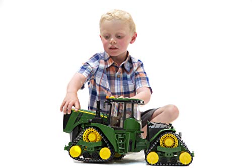 Bruder John Deere 9620RX cab open, detailed interior for interactive pretend farming.