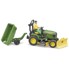 Bruder John Deere lawn tractor cockpit detail with authentic controls for imaginative play.