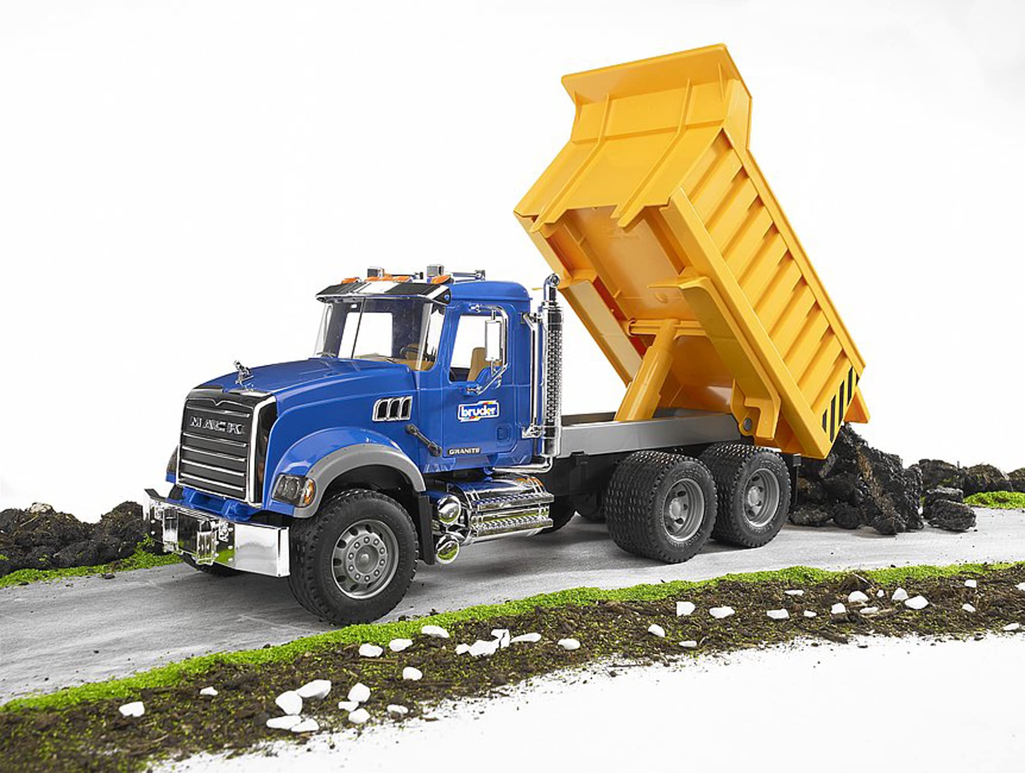 Bruder Mack Granite designed for sand and snow play with durability.