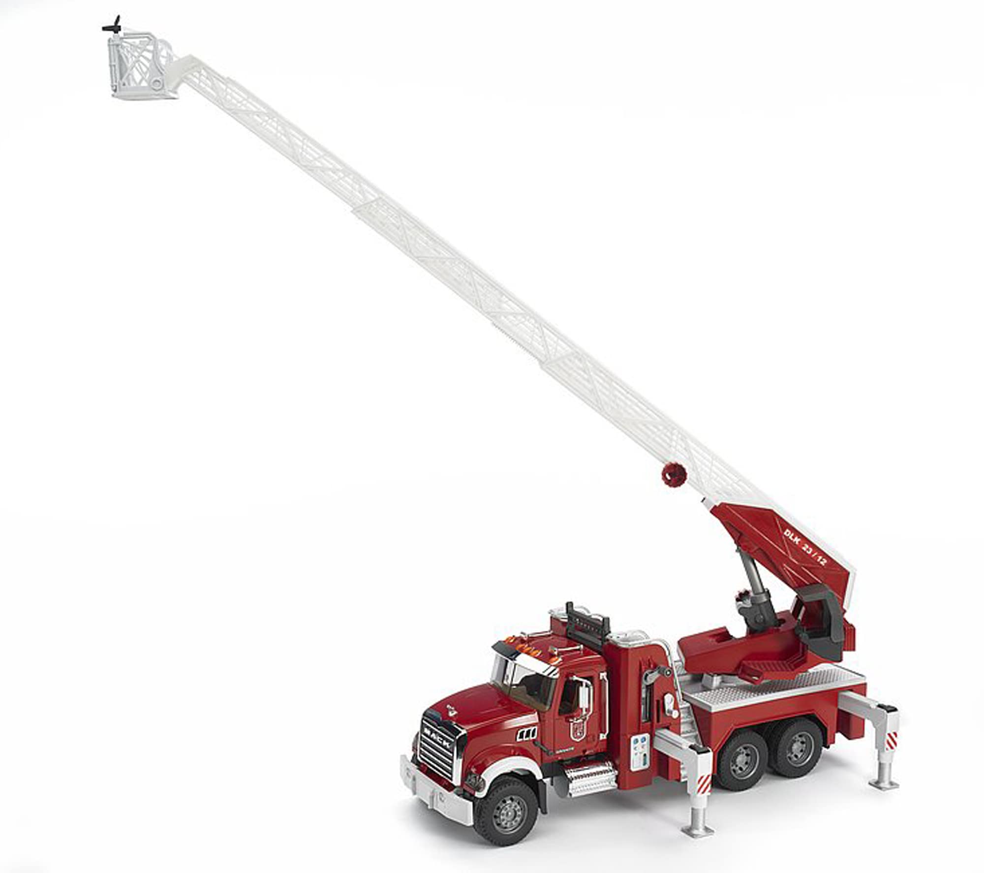 Bruder Mack Granite fire engine chrome details enhance visual realism
