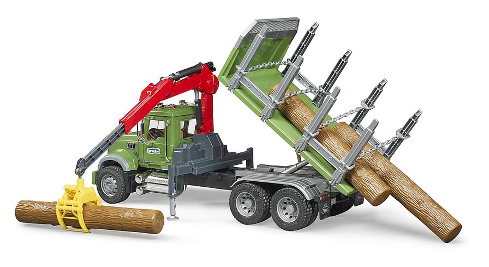 Bruder Mack Granite tipping platform for easy unloading at site.
