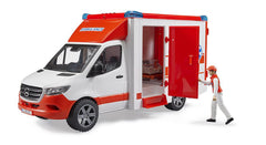 Bruder MB Sprinter ambulance light and sound module adds realism.