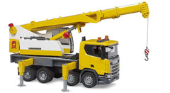 Bruder crane winch and hold open feature for easy lifting and lowering