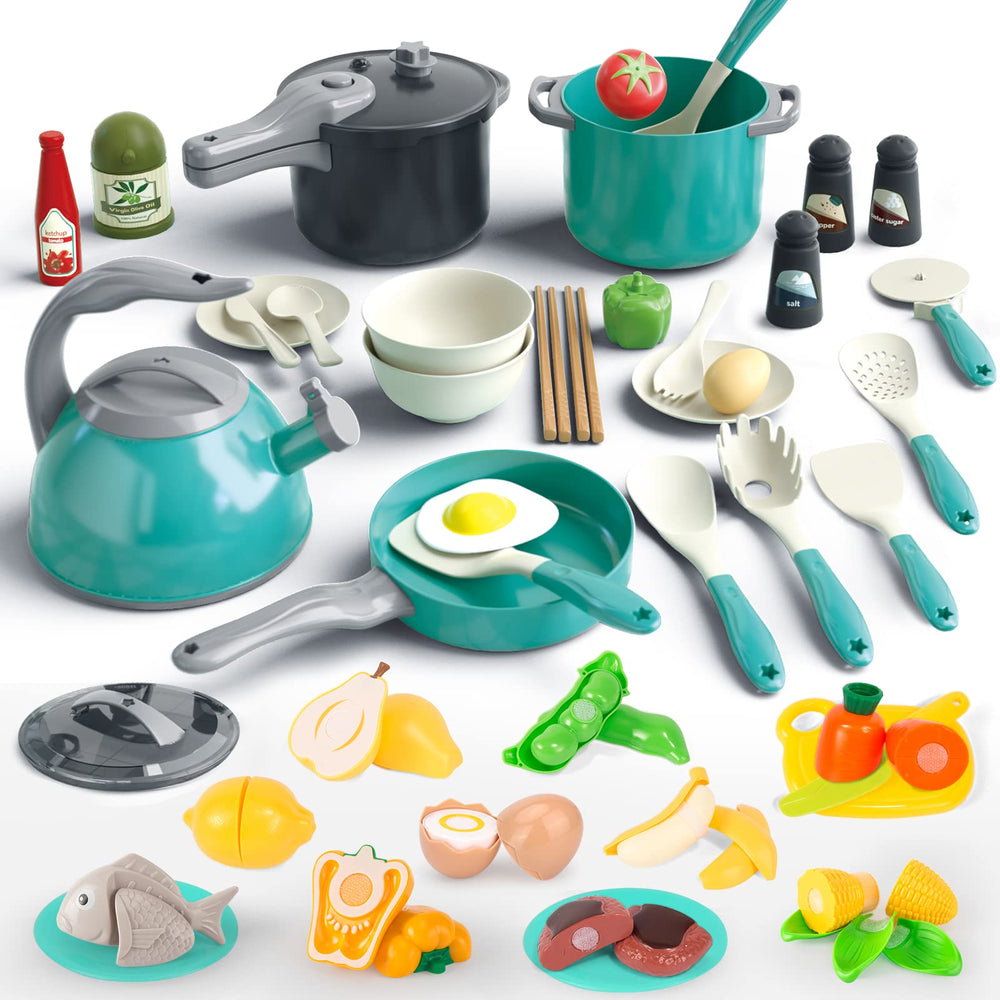 Bruvoalon 67pc pressure cooker visual focus for imaginative pretend cooking play