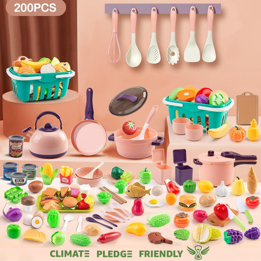 Bruvoalon cookware set with pots and pans for realistic play