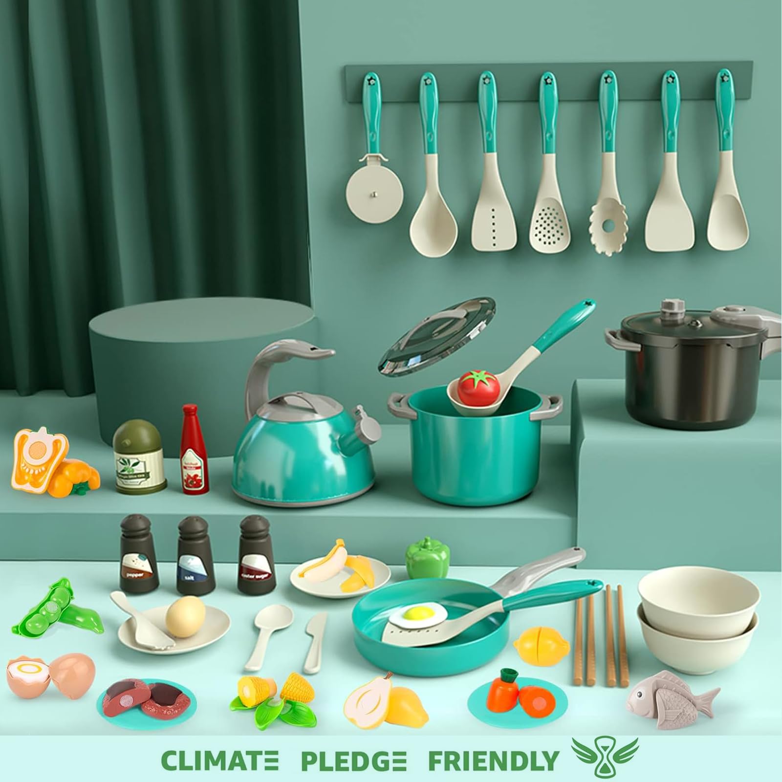 Bruvoalon kettle with water feature for realistic pretend tea or soup play