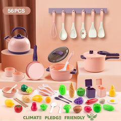 Bruvoalon kids cookware pots and pans pink for realistic pretend meals