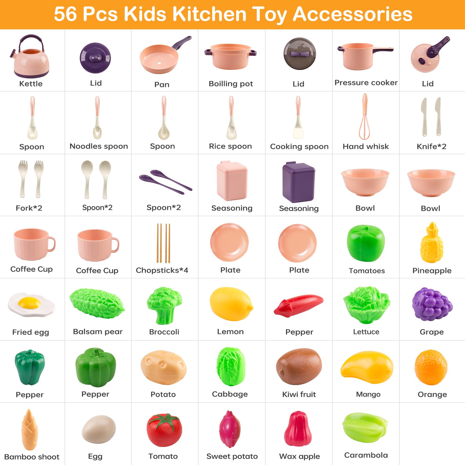 Bruvoalon kids tableware pink set supports sharing meals in pretend dining