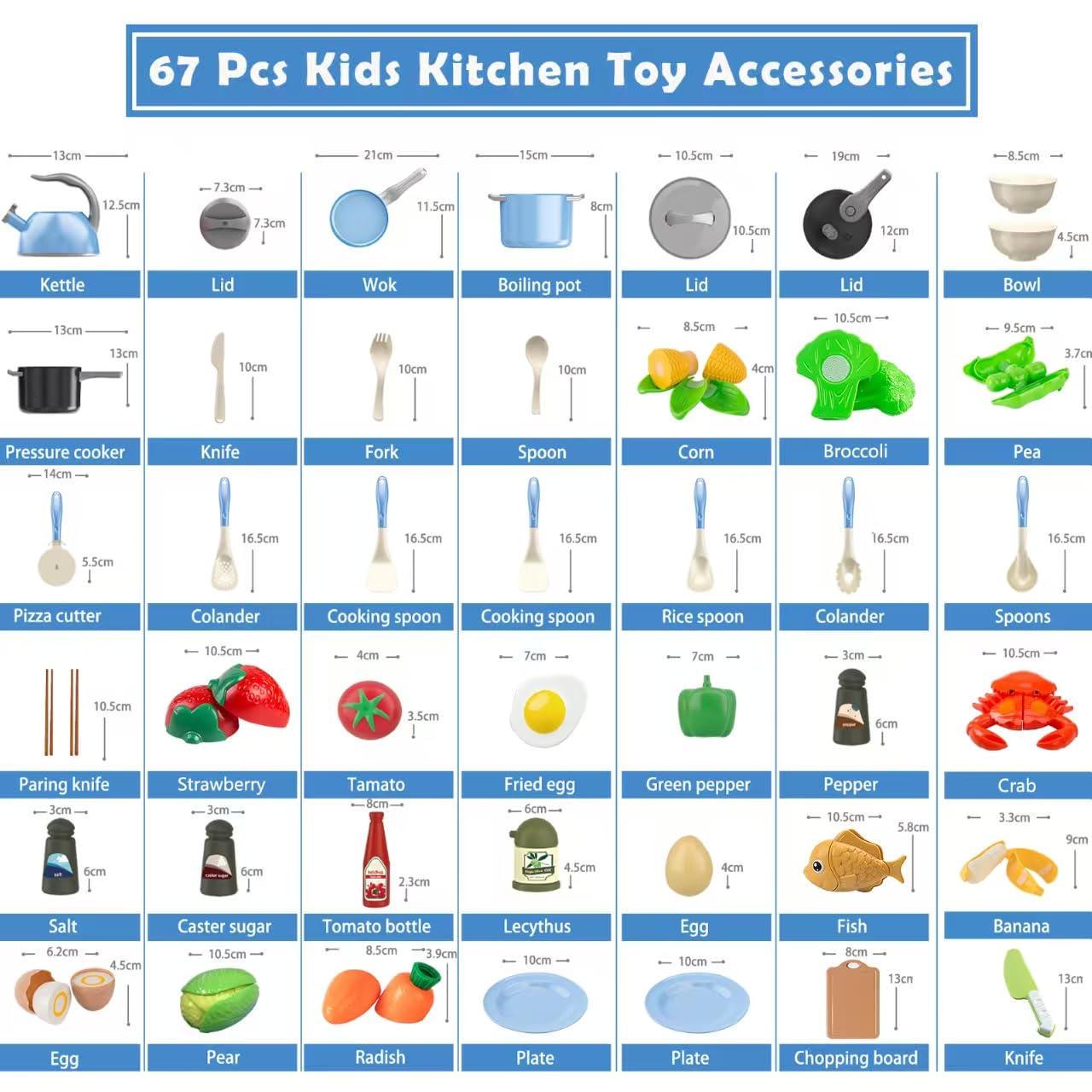 Bruvoalon sliceable food set with banana, egg, and peas for realistic prep.