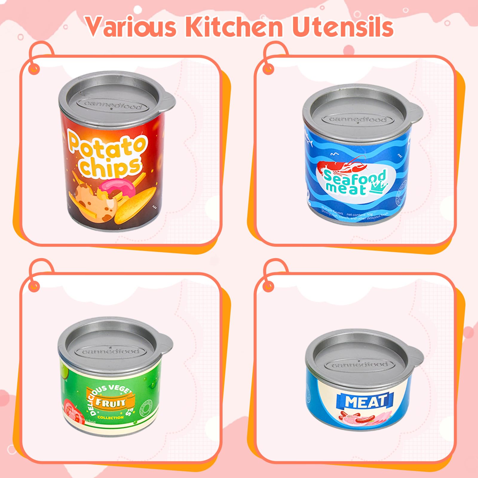 Bruvoalon pots and pans with lids collection for authentic pretend cooking