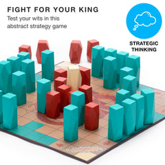 Brybelly Hnefatafl 37 faceted wood pieces ready for engaging strategy.