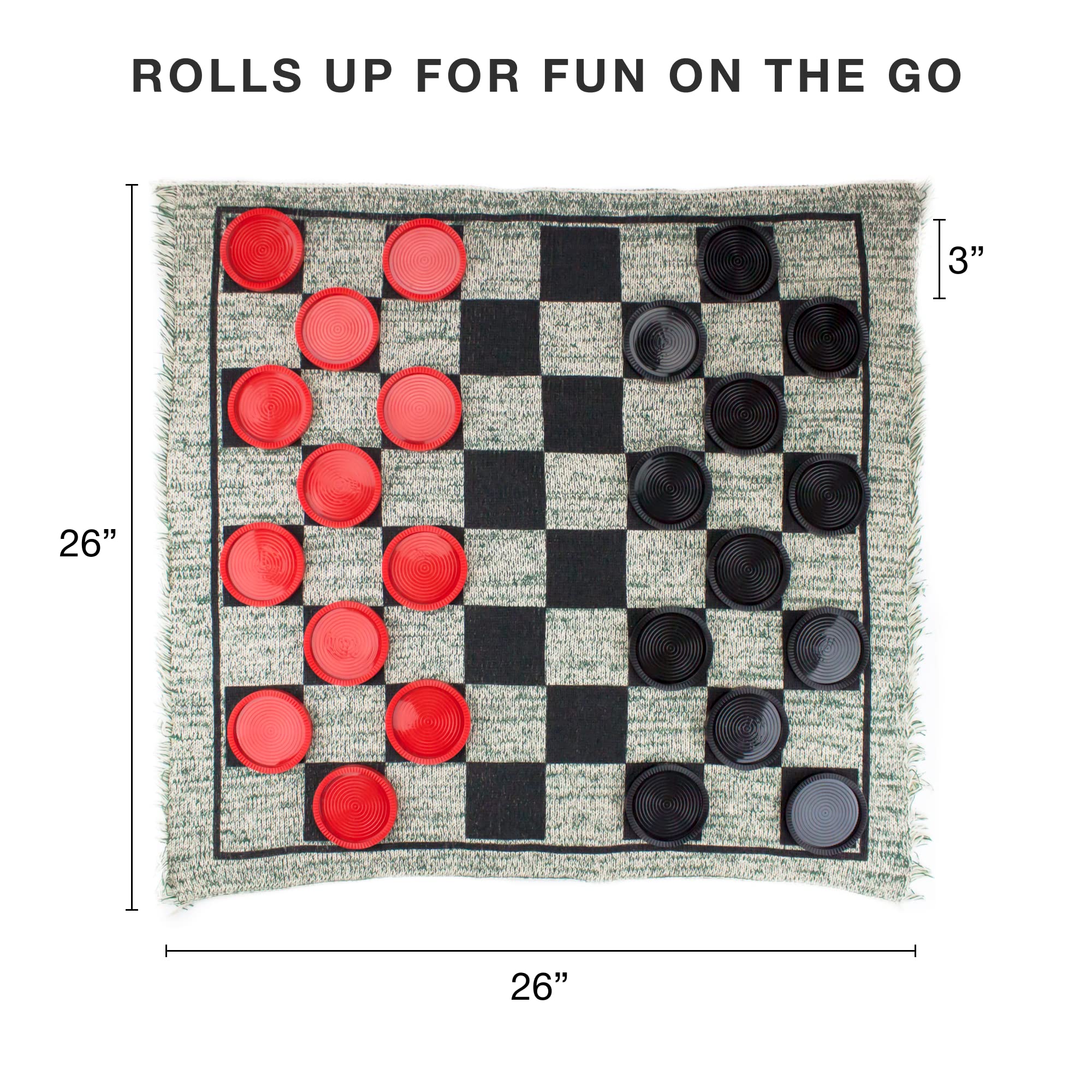 Brybelly roll-up rug facilitates travel and easy storage after play