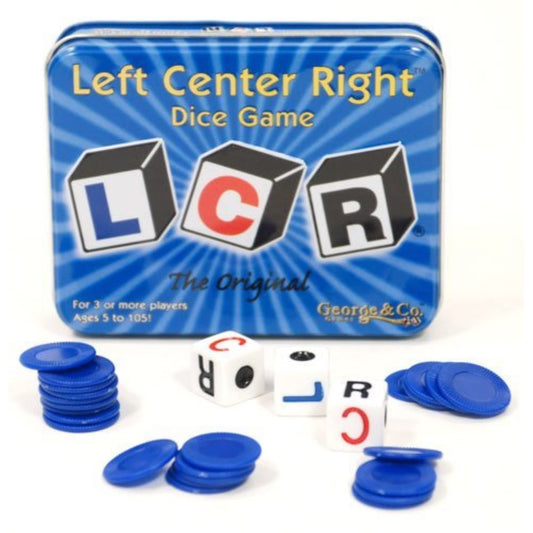 Brybelly Original LCR Left Center Right dice game components for fast, social play.