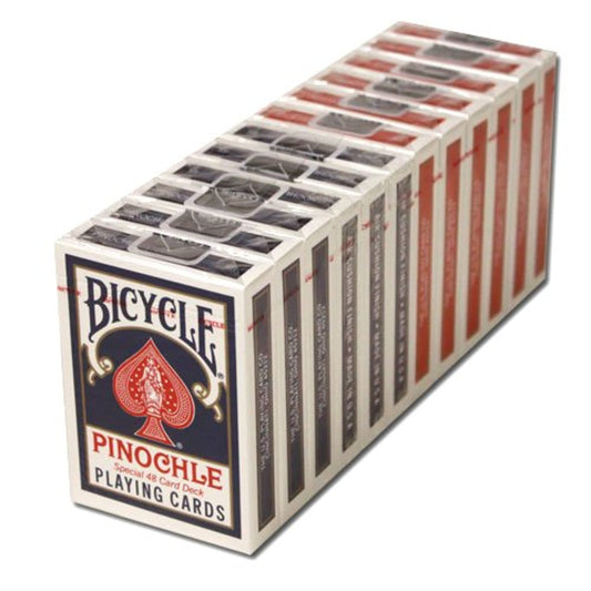 Brybelly 12-deck pinochle pack with blue and red decks, ideal for group play.