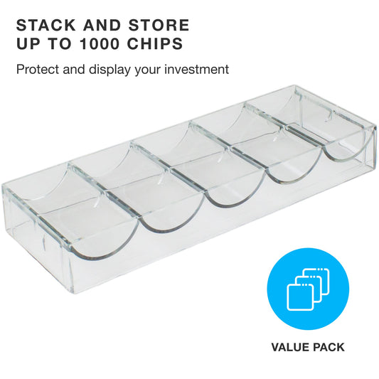 Brybelly clear acrylic tray on table at home poker setup for quick chip access