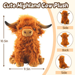 Bsanker Highland Cow Plush face closeup highlighting large expressive eyes