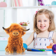 Bsanker Highland Cow Plush side view showing realistic silhouette and plush texture