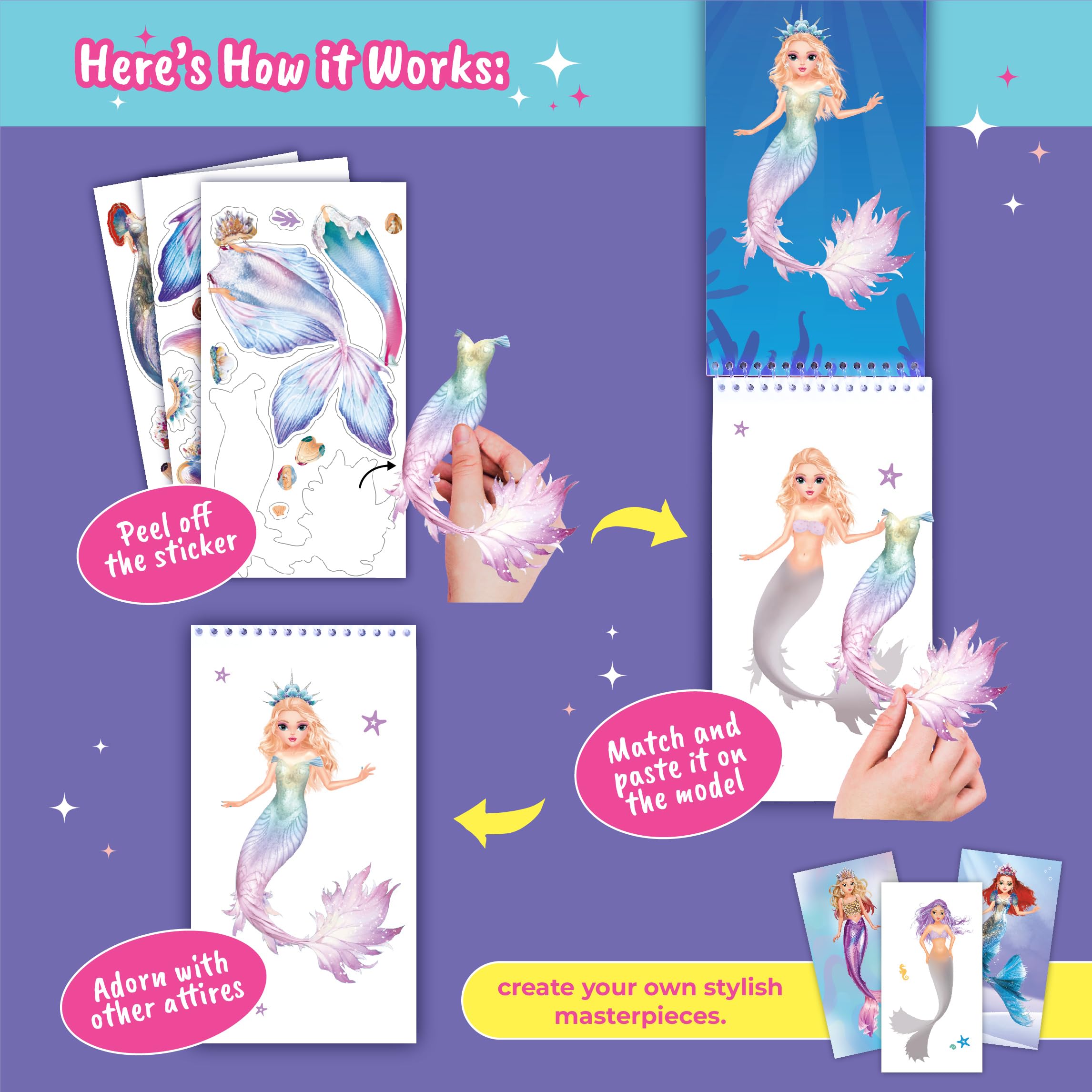 BSCOOL Mermaid outfit stickers arranged to spark storytelling and design ideas.