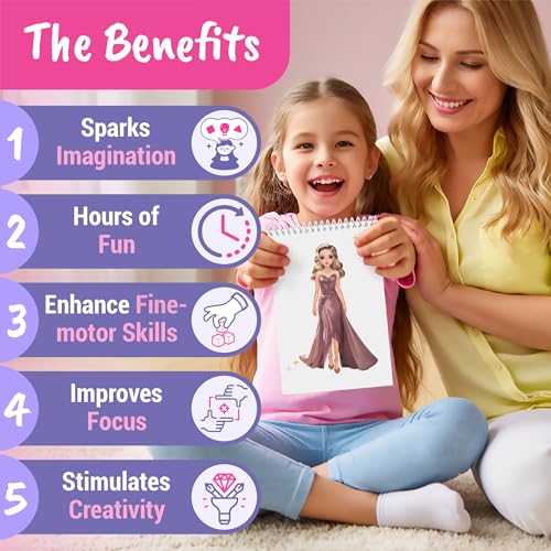 BSCOOL Sticker Dress Up Book sticker sheets enable quick outfit ideas and colorful storytelling.