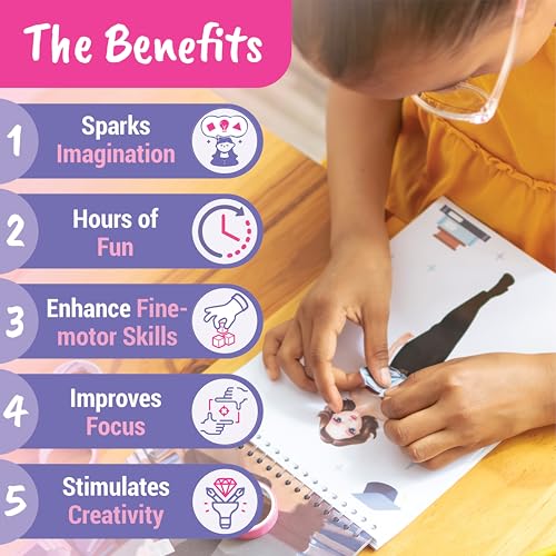 BSCOOL Sticker Dress Up Career Stickers Pack supports imaginative role play and fashion design ideas.