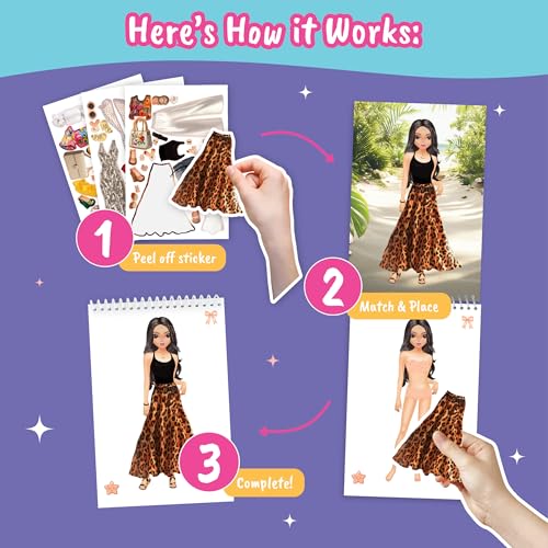 BSCOOL Sticker Dress Up travel-friendly book is compact for vacations and quiet time.