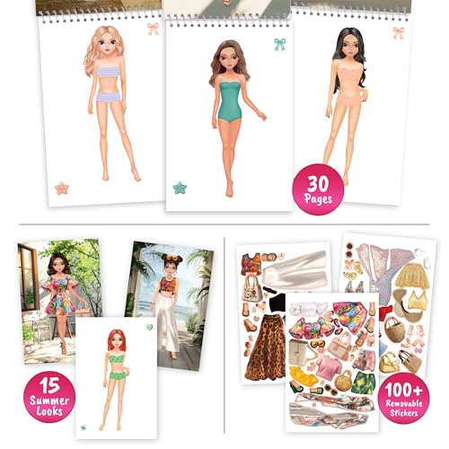 Illustrated beachwear page from BSCOOL invites mix-and-match summer outfits for imagination.