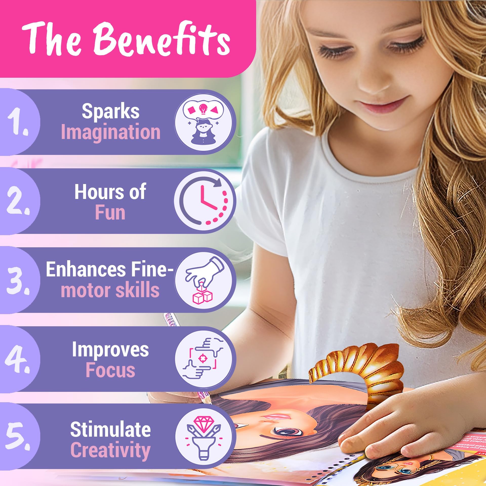 BSCOOL sticker pages preview with styling ideas to spark kid creativity during DIY fashion sessions