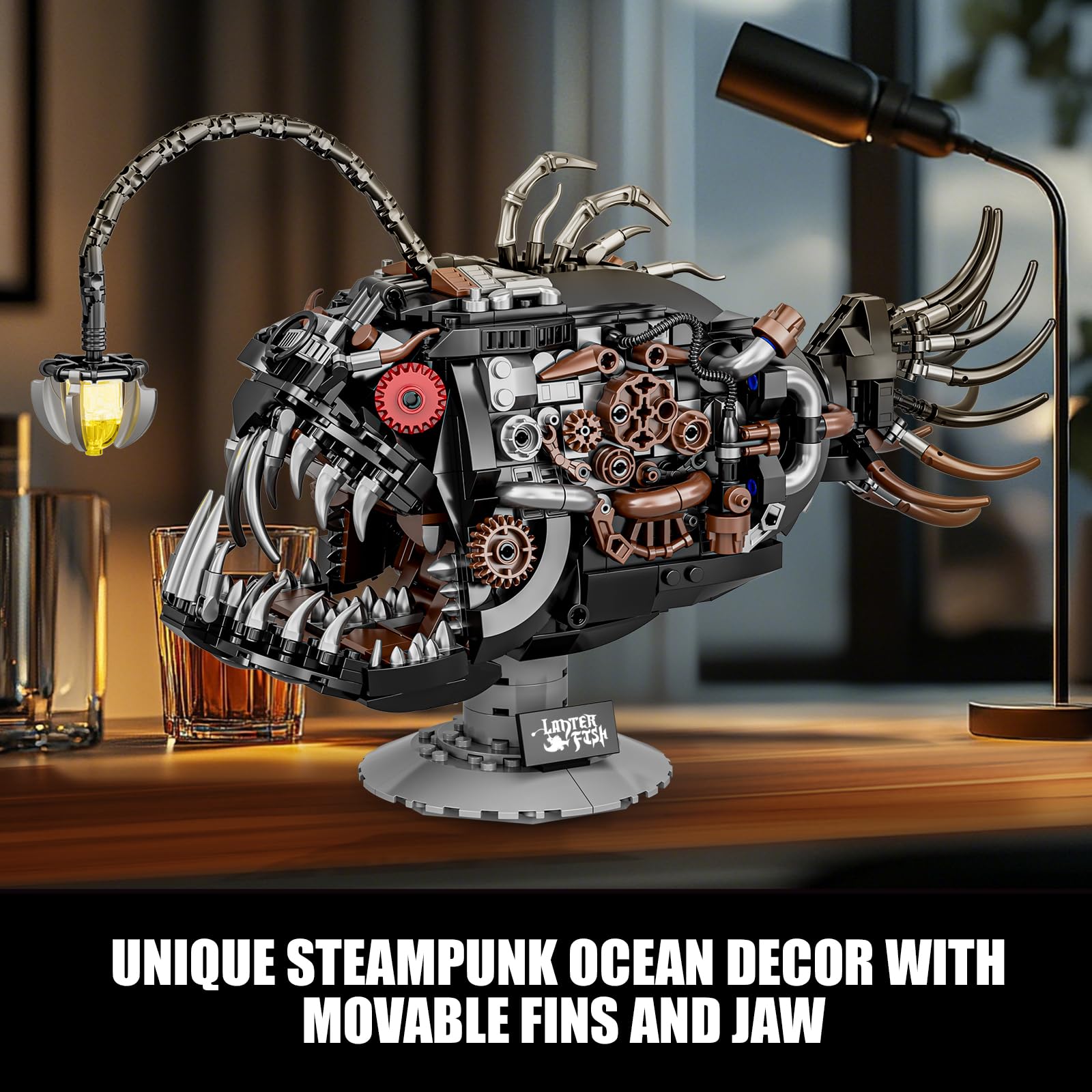 BseSparklion completed angler fish display on shelf or desk
