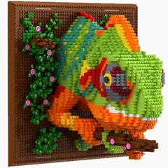 BseSparklion chameleon 3D wall art close-up highlighting vibrant colors for wall display