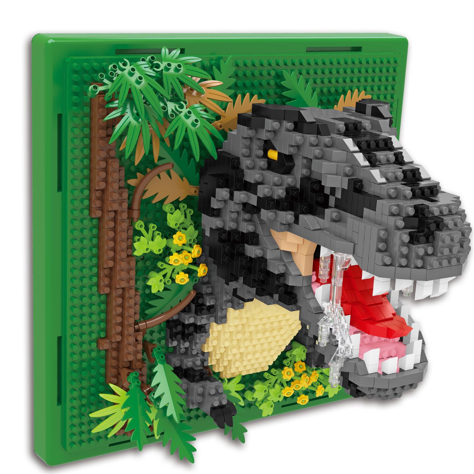 BseSparklion dinosaur 3D wall art kit showcases vibrant blocks for a stunning wall display.
