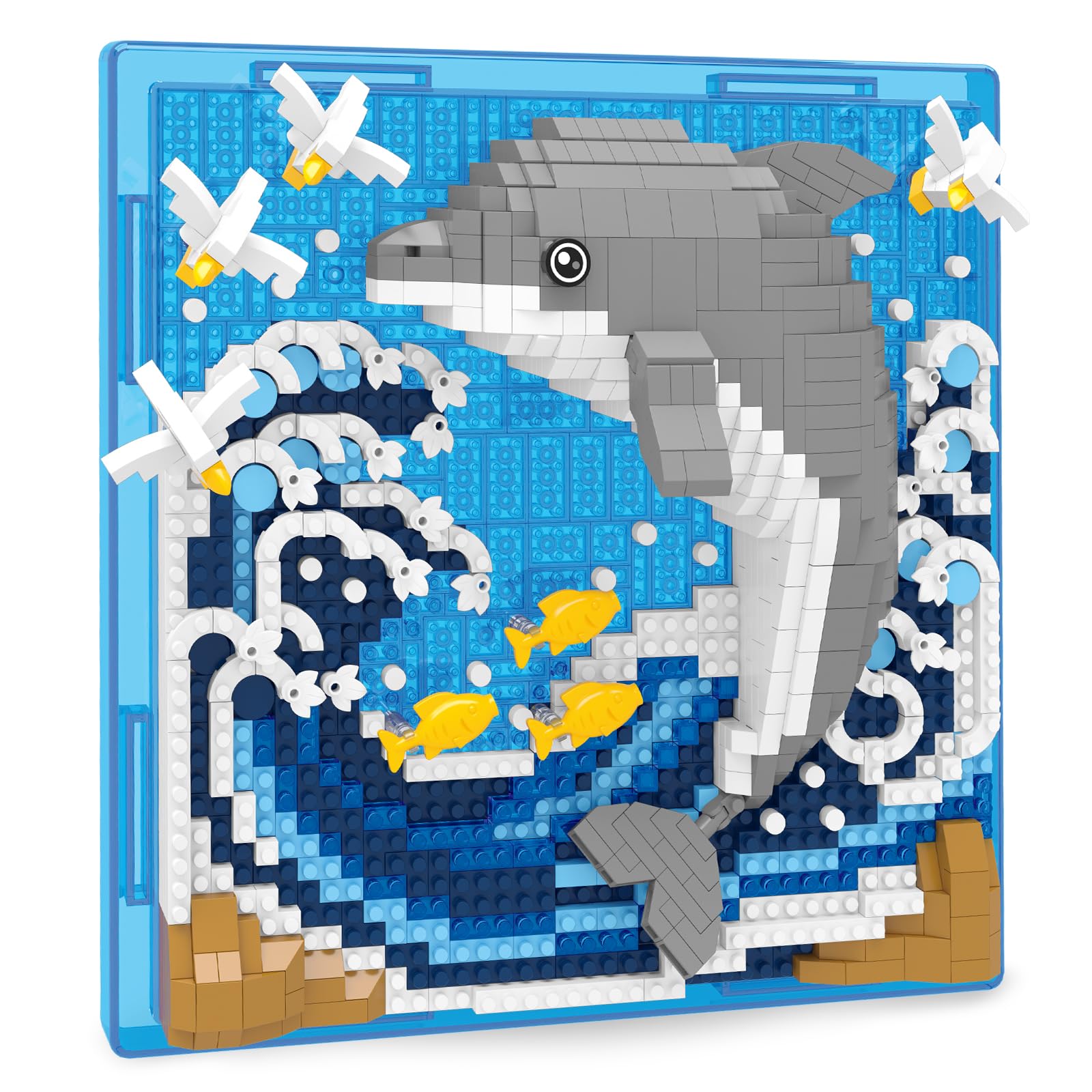 BseSparklion Dolphin 3D wall art blocks create a striking ocean focal point for living rooms.