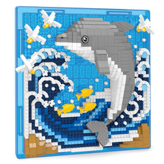 BseSparklion Dolphin 3D wall art blocks create a striking ocean focal point for living rooms.