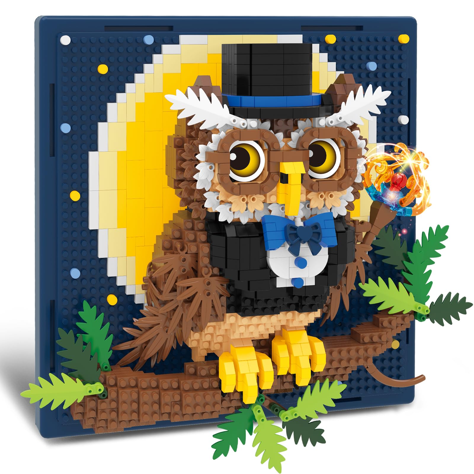 BseSparklion Magic Owl 3D wall art blocks add nature-inspired charm to any room