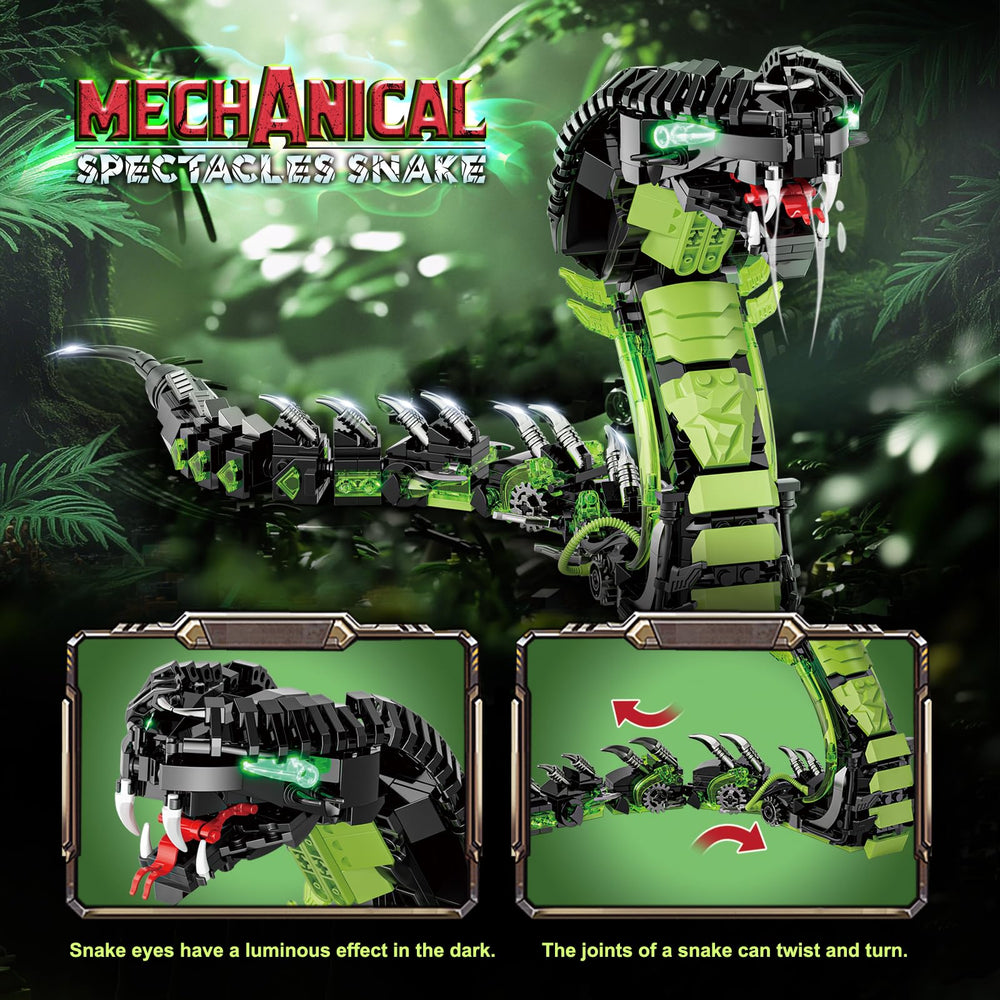 BseSparklion mechanical snake eyes glow, enhancing dark display presence.