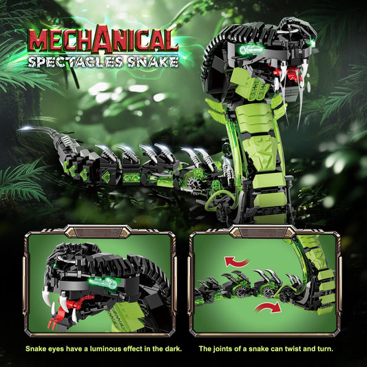 BseSparklion mechanical snake eyes glow, enhancing dark display presence.
