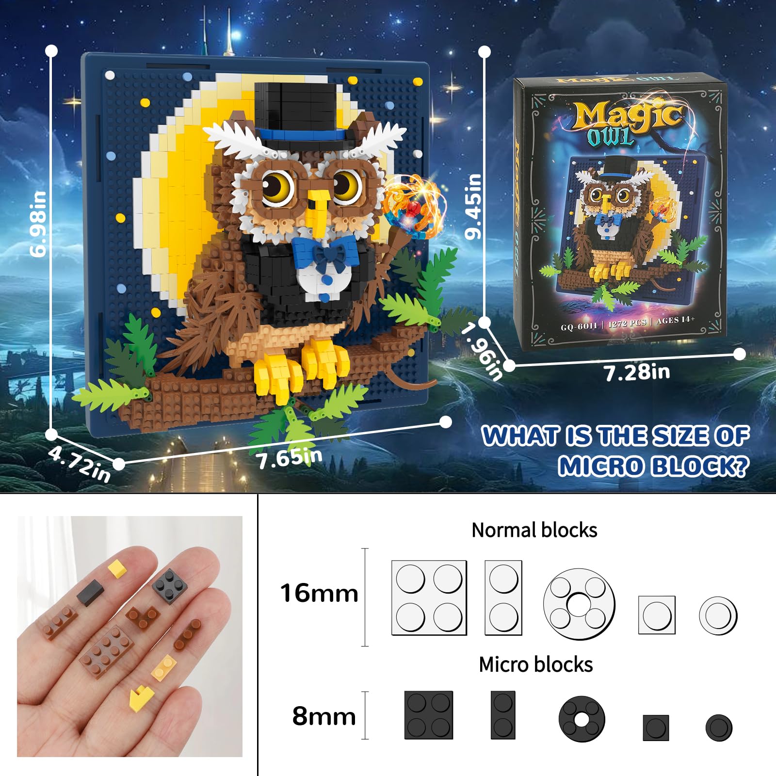 BseSparklion owl assembly micro blocks provide a tactile building experience