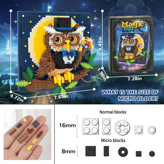 BseSparklion owl assembly micro blocks provide a tactile building experience