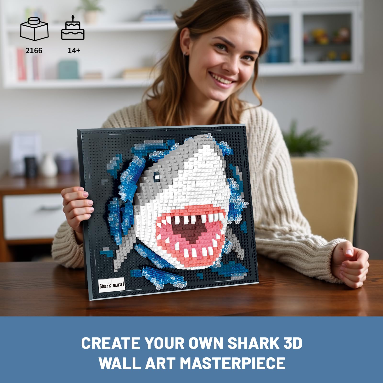 BseSparklion Shark 3D wall art packaging box, gift-ready presentation
